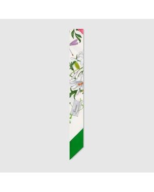 Gucci Band Aus Seide Mit Print - Grün
