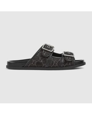 Gucci Sandalia Tipo Chancla Con Hebilla Para Hombre, Talla - Negro