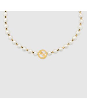 Gucci Interlocking Pearl Necklace - Metallic