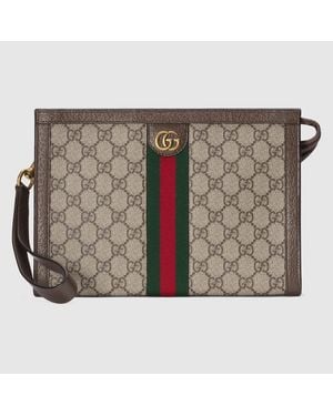 Gucci Cartera De Mano Ophidia Tamaño Mediano - Metálico
