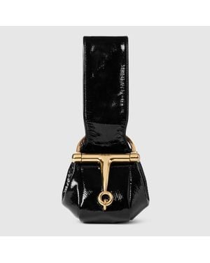 Gucci Half Horsebit Nano Evening Pouch, Leather - Black