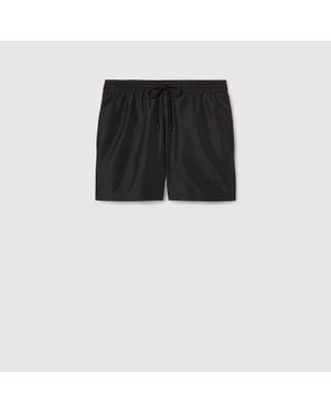 Gucci Badeshorts Aus Technischem Popeline, Grösse - Schwarz