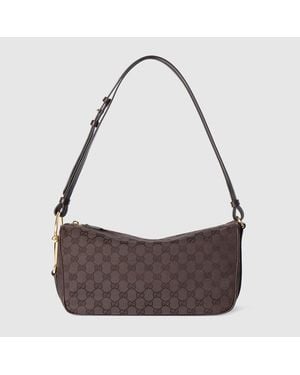 Gucci Half Horsebit Medium Shoulder Bag - Brown