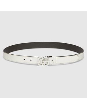 Gucci Cut Gg Marmont Thin Belt, Size 100 - White