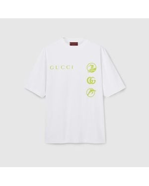 Gucci Printed Cotton Jersey T-Shirt - White