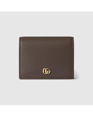 Gucci Bi-colour Gg Marmont Small Wallet - Brown
