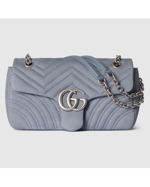 Gucci Borsa A Spalla Gg Marmont Misura Media - Blu