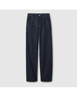 Gucci Pantalón De Denim De Algodón Lavado, Talla - Azul