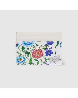 Gucci Tarjetero Con Motivo Flora - Azul