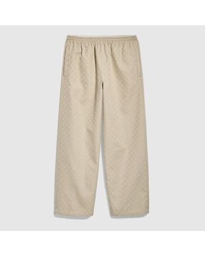 Gucci Gg Cotton Canvas Trousers - Natural