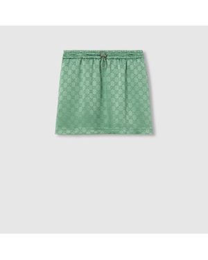 Gucci Gg Satin Mini Skirt - Green
