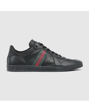 Gucci Stretch Low-Top Trainer, Leather - Black