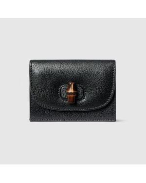 Gucci Card Case With Bamboo, Leather - Black