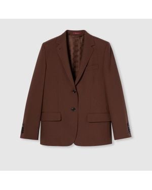 Gucci Stretch Light Wool Jacket - Brown