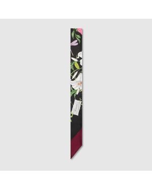 Gucci Printed Silk Twill Ribbon, Silk - Black