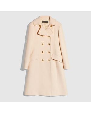 Gucci Textured Wool Coat, Size 38 It, Ready-To-Wear - Natural