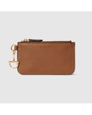 Gucci Half Horsebit Card Case, Leather - Brown