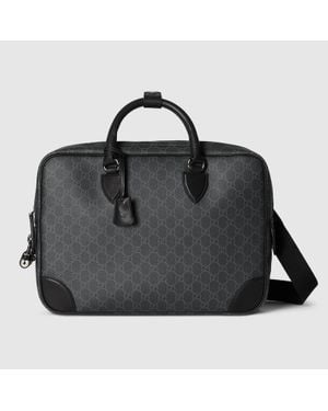 Gucci Gg Emblem Medium Briefcase, , Gg Canvas - Black