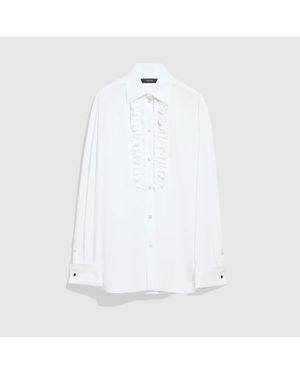 Gucci Cotton Poplin Shirt With Rouches - White