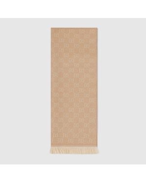 Gucci Écharpe En Laine Gg - Natur