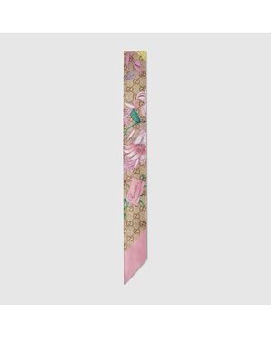 Gucci Cinta De Seda Estampada - Rosa