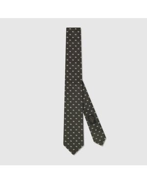 Gucci Double G Silk Jacquard Tie - Grey