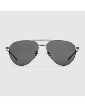 Gucci Aviator Frame Sunglasses - Grey