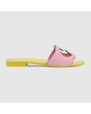 Gucci Sandalo Donna Con Dettaglio Gg Cut-Out, Taglia - Rosa