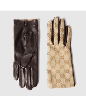 Gucci Gg Canvas Gloves - Brown