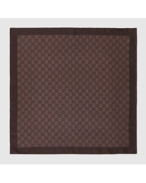 Gucci Vierecktuch Aus Gg Seidentwill-Jacquard - Braun