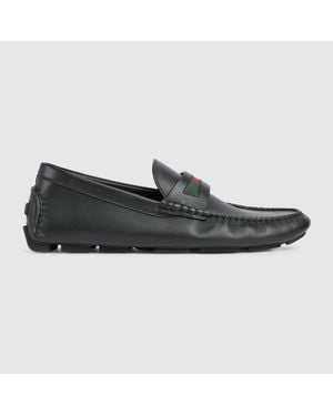 Gucci Loafers With Web Detail - Black