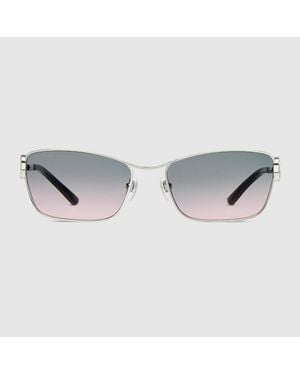 Gucci Rectangular Frame Sunglasses - Metallic