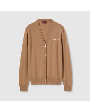 Gucci Cardigan En Cachemire Avec Intarsia, Taille - Marron