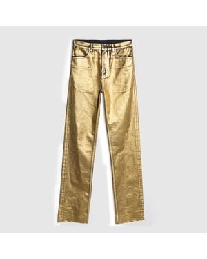 Gucci Slim Fit Coated Cotton Denim Trousers - Yellow