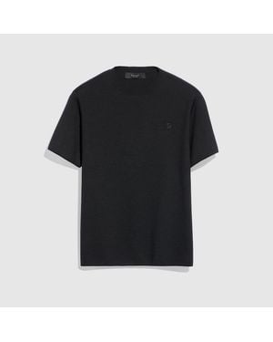 Gucci Knit Silk Cotton T-Shirt With Embroidery, Size Xl, Ready-To-Wear - Black