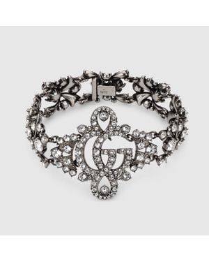 Gucci Gg Marmont Crystal Bracelet - Metallic
