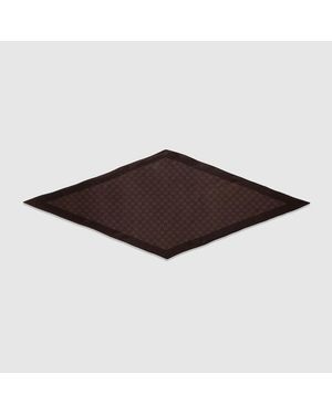 Gucci Printed Silk Twill Diamond Scarf - Brown