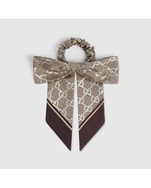 Gucci Scrunchie Aus Gg Seidenjacquard - Mettallic
