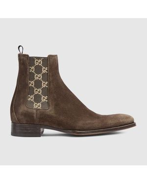 Gucci Chaussures Montantes À Effet Vieilli Pour Homme, Taille - Marron