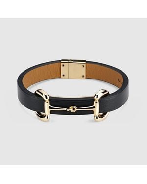 Gucci Leather Bracelet With Horsebit - Brown