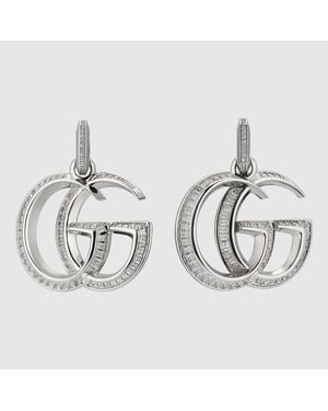 Gucci Gg Marmont Crystal Earrings - Metallic