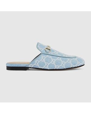 Gucci Mules Princetown Avec Perles Pour Femme, Taille - Bleu