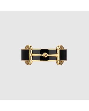 Gucci Horsebit Ring With Enamel - Black