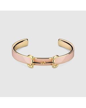 Gucci Bracelet-Manchette À Motif Horsebit Avec Émail, Taille - Métallisé