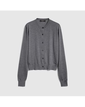 Gucci Fine Wool Cardigan With Horsebit - Grey
