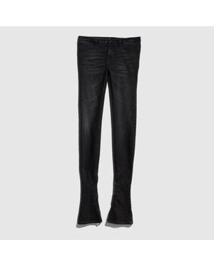 Gucci Fitted Stretch Cotton Denim Trousers - Black