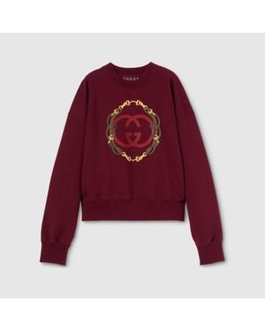 Gucci Cotton Jersey Sweatshirt With Print - Red