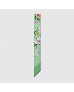 Gucci Band Aus Seidentwill Mit Print - Grün