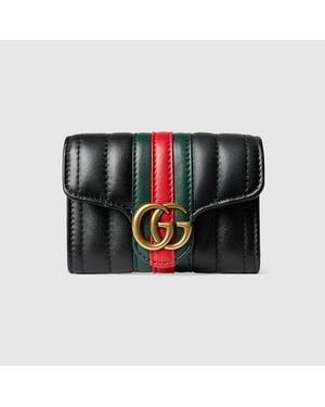 Gucci Gg Marmont Bi-Fold Card Case, Leather - Black