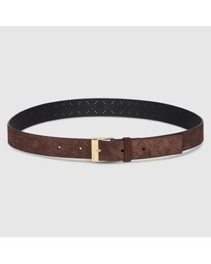 Gucci Belt With Squared Buckle, Size 100 - Black